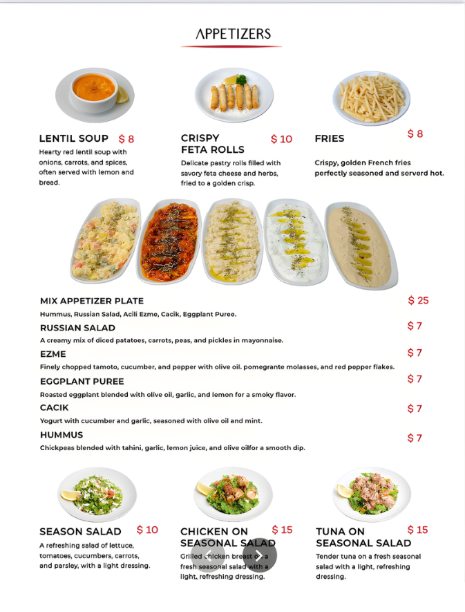 Menu page 1